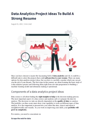 Data Analytics Project Ideas To Build A Strong Resume