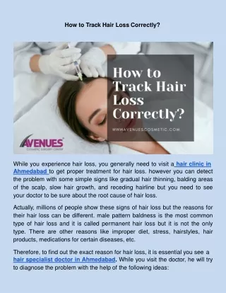 how to track hair loss correctly