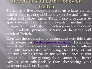 how can you earn money on twitch
