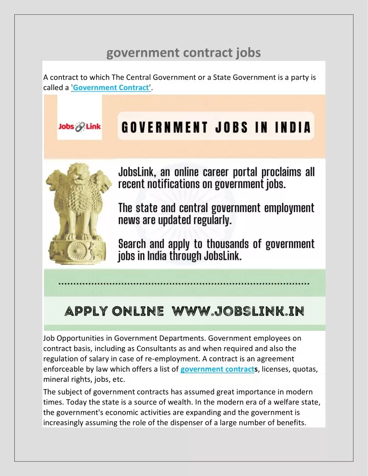 government contract jobs