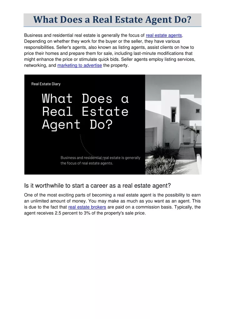 what does a real estate agent do