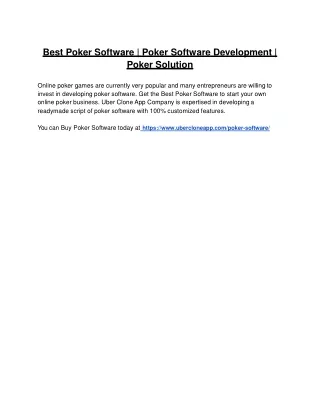Best Poker Software | Poker Software Development | Poker Solution