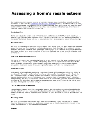 Assessing a home