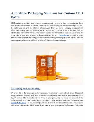 affordable packaging solutions for custom