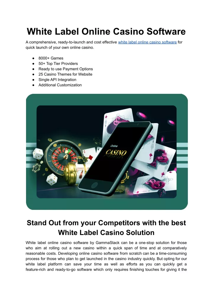 white label online casino software