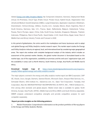 global energy and utility analytics market