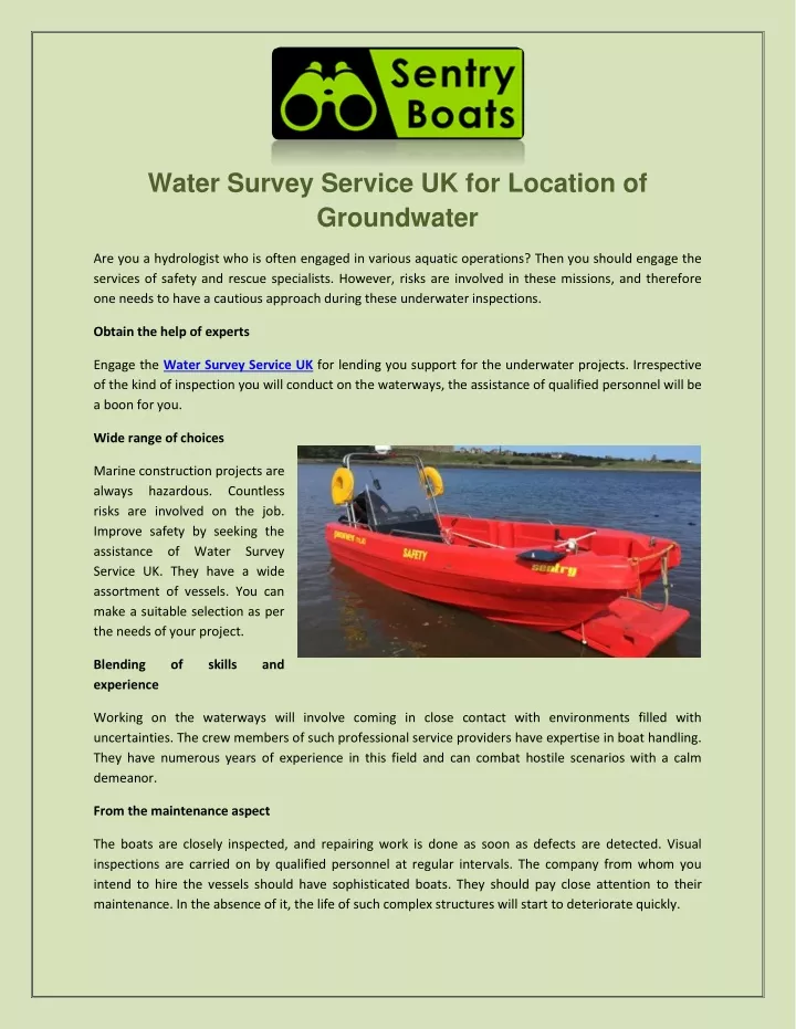 water survey service uk for location