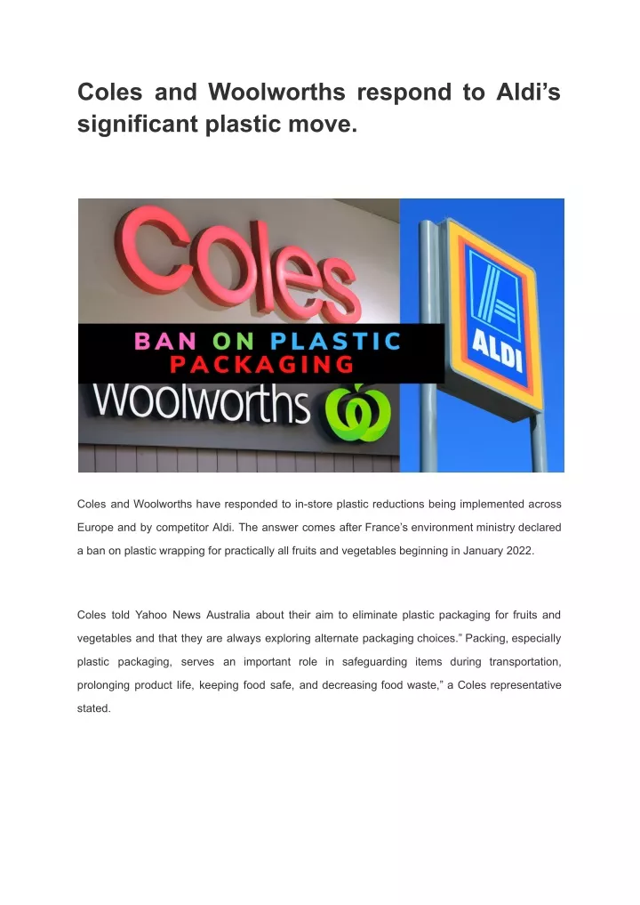 coles and woolworths respond to aldi