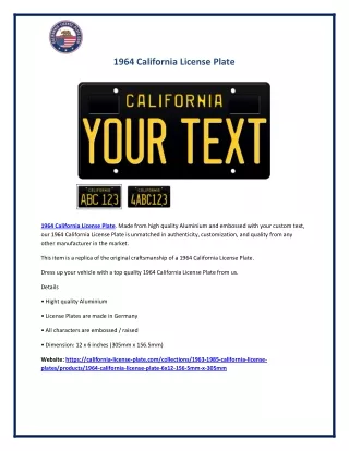 1964 california license plate