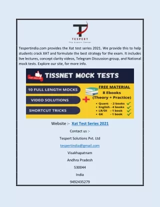 Xat Test Series 2021 | Tespertindia.com