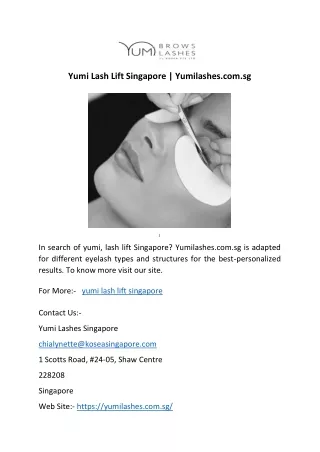 Yumi Lash Lift Singapore | Yumilashes.com.sg