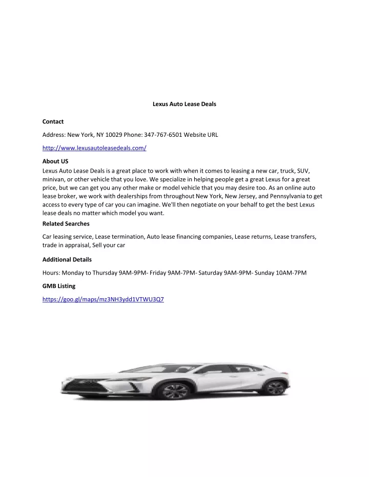 lexus auto lease deals