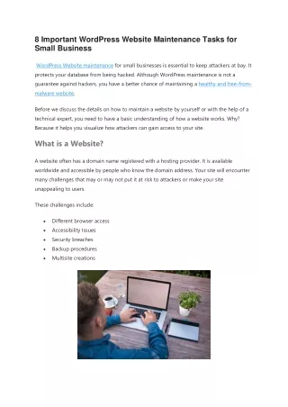 8 Important WordPress Website Maintenance Tasks for Small Business