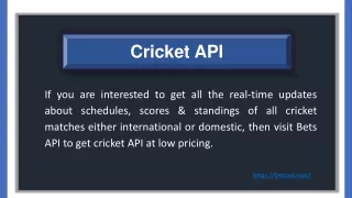 Cricket API pdf