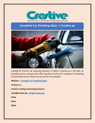 complete car detailing qatar crestive qa