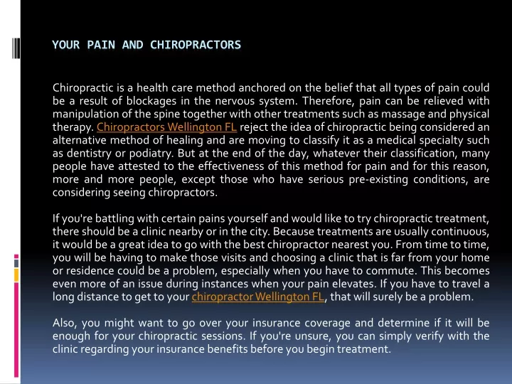 your pain and chiropractors