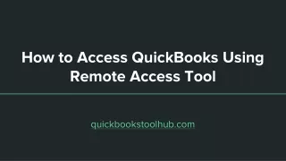 how to access quickbooks using remote access tool