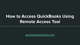 How to Access QuickBooks Using Remote Access Tool