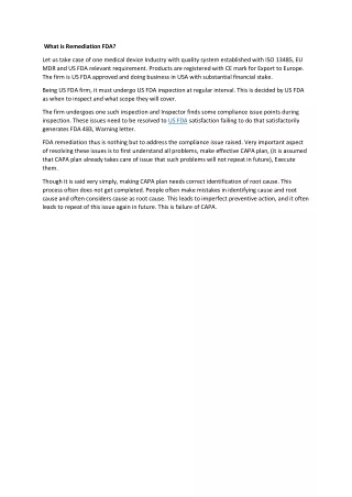 what is remediation fda
