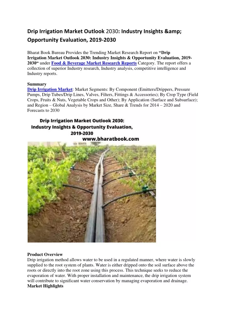 drip irrigation market outlook 2030 industry