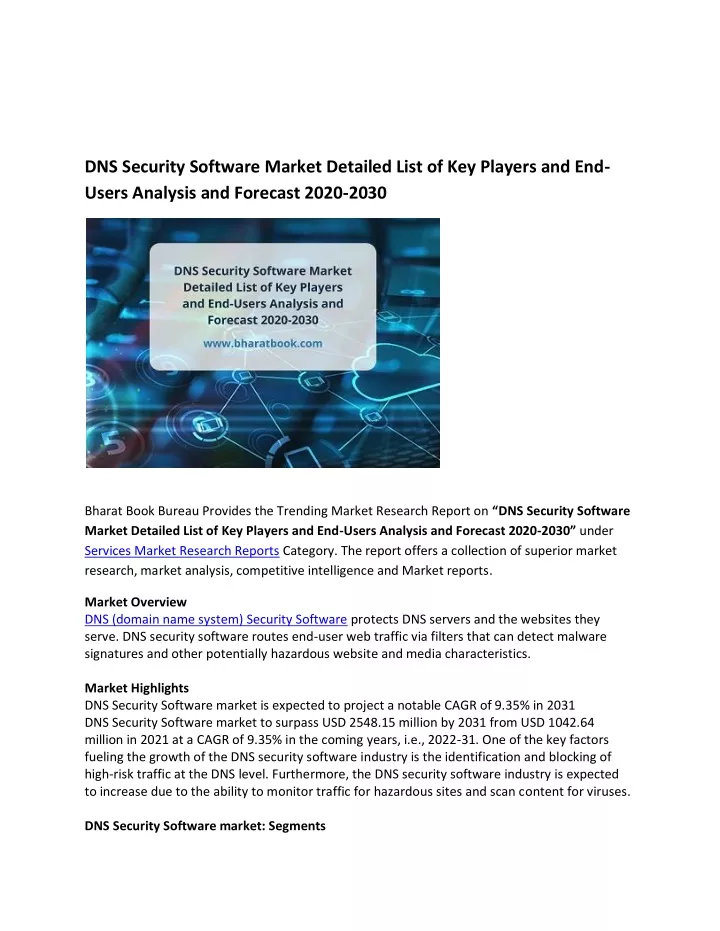 dns security software market detailed list
