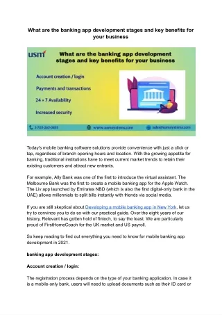 what are the banking app development stages