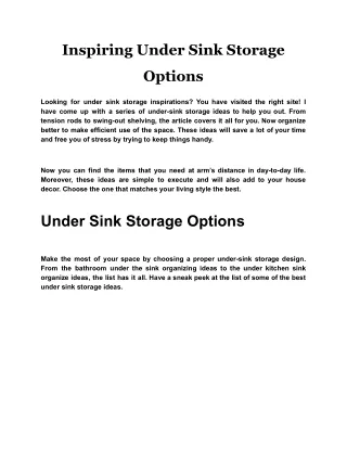 inspiring under sink storage