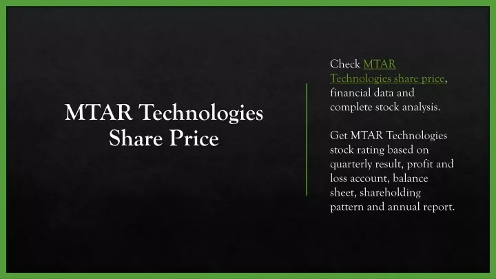 mtar technologies share price