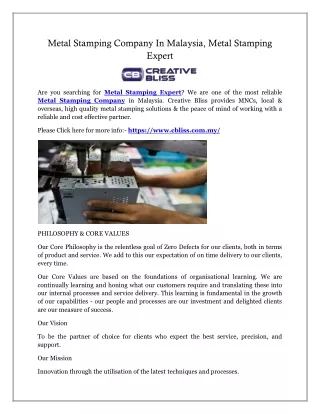 metal stamping company in malaysia metal stamping