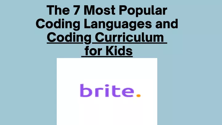 the 7 most popular coding languages and coding