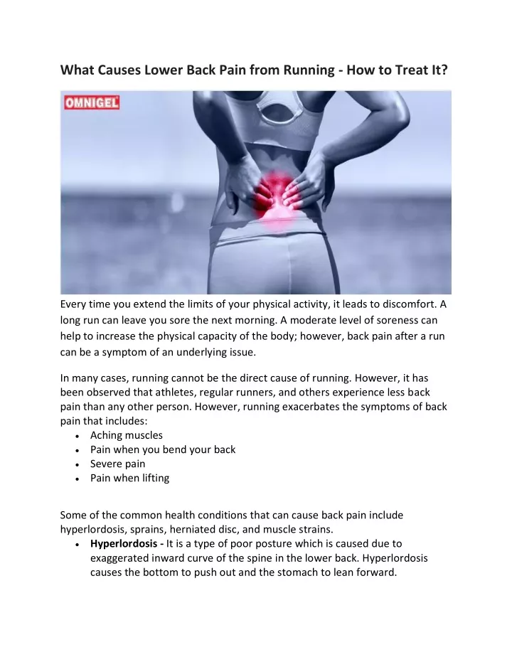 what causes lower back pain from running