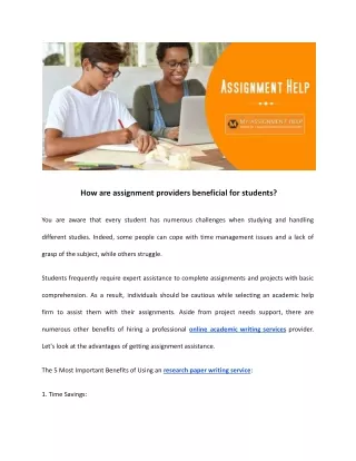 how are assignment providers beneficial
