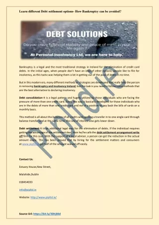learn different debt settlement options