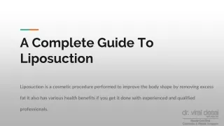 A Complete Guide To Liposuction