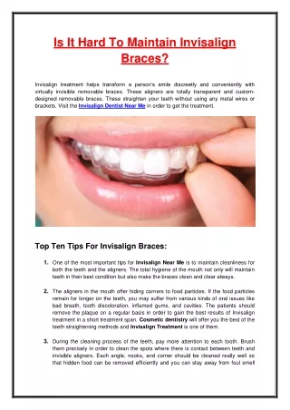 is it hard to maintain invisalign braces