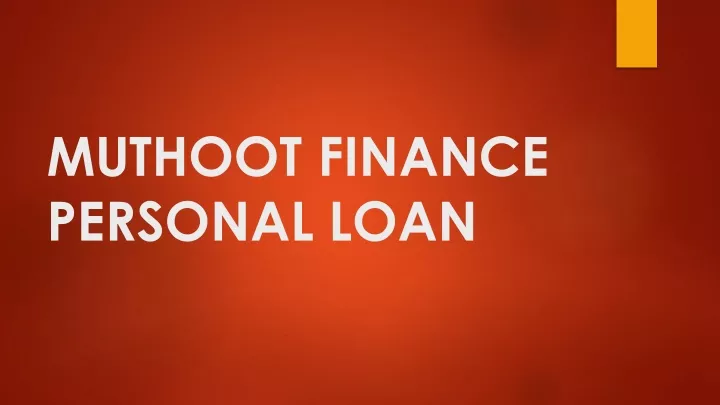 muthoot finance personal loan