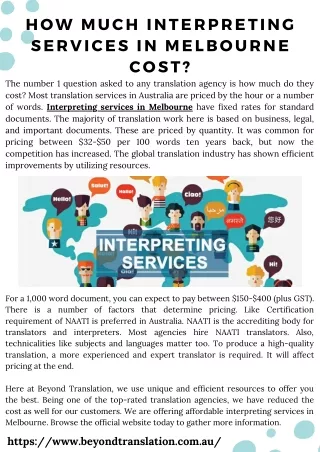 how much interpreting services in melbourne cost