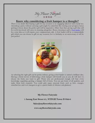 Know why considering a fruit hamper is a thought?