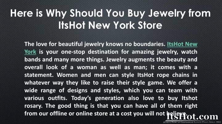 here is why should you buy jewelry from itshot