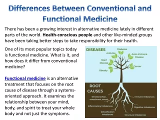 Differences Between Conventional and Functional Medicine
