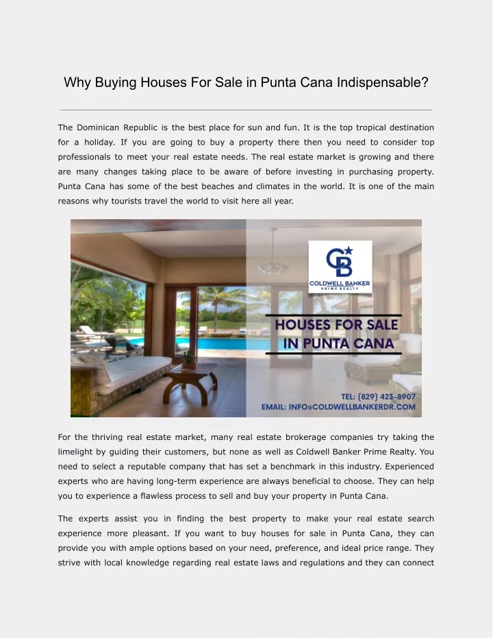 why buying houses for sale in punta cana