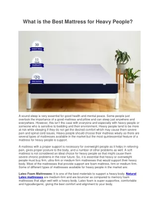 what is the best mattress for heavy people