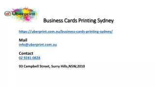 The Ultimate Guide to Business Cards Printing Sydney