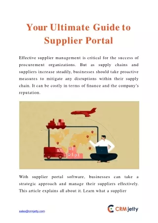 your ultimate guide to supplier portal