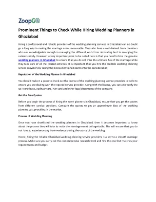 Prominent Things to Check While Hiring Wedding Planners in Ghaziabad