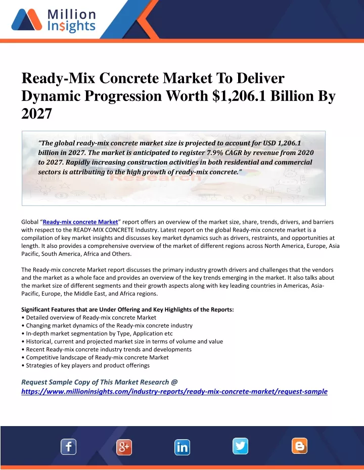 ready mix concrete market to deliver dynamic