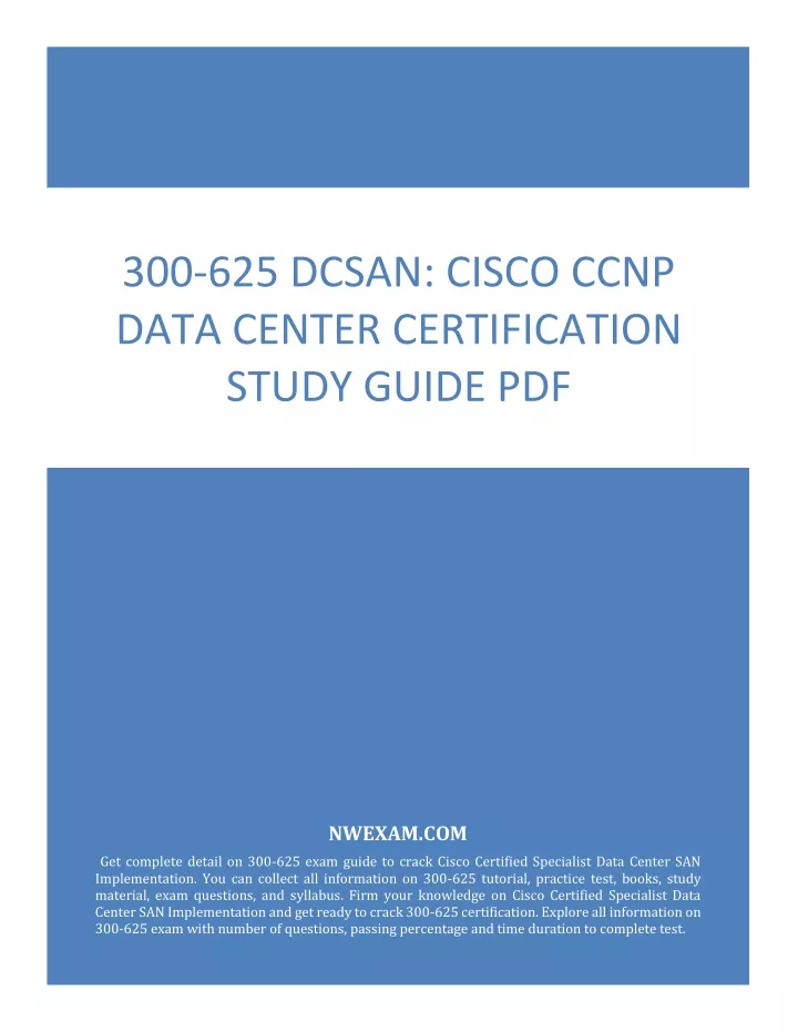 300 625 dcsan cisco ccnp data center