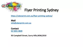 Flyer Printing Sydney | Uber Print