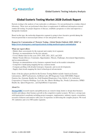 global esoteric testing industry analysis