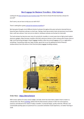Best Luggage for Business Travellers - Elite Suitcase